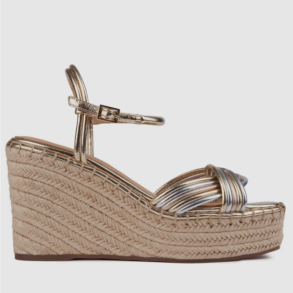 Ted Baker London Metallic Gold Wedge Sandals
